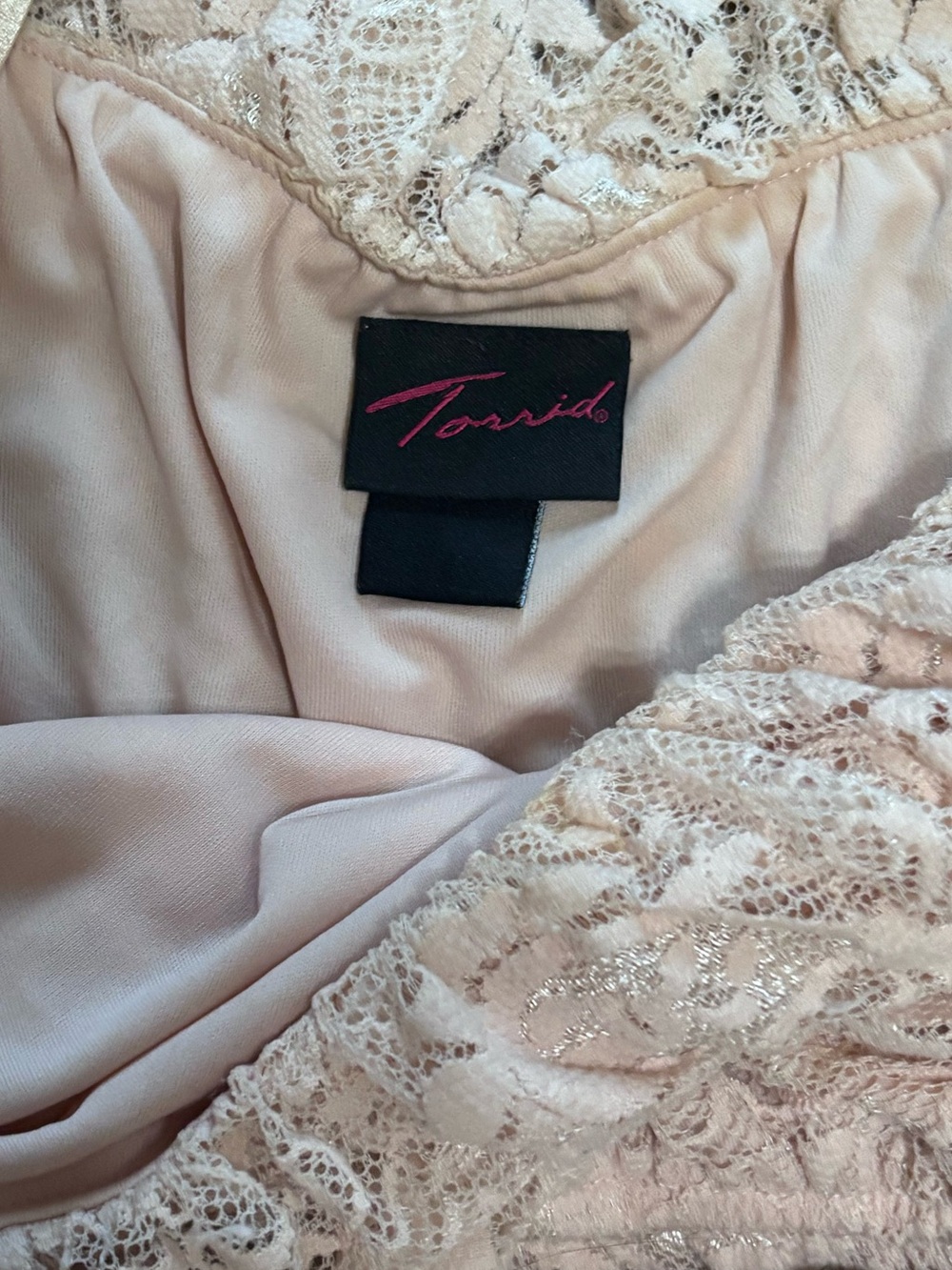 Torrid Blush Pink Lace Ruffle Maxi Dress -Romantic Boho- 2X - Picture 5 of 6